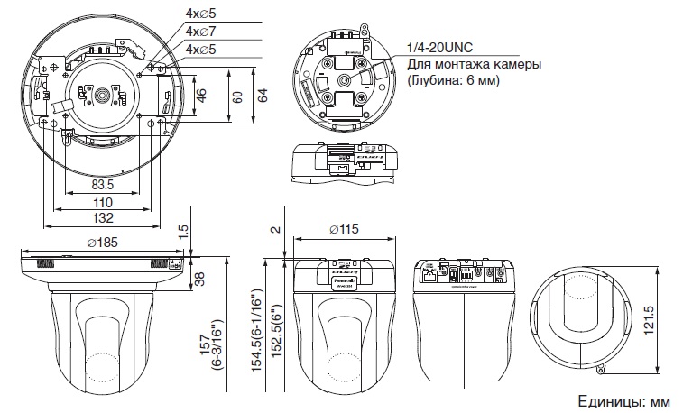 panasonic-wv-sc384E-razmery